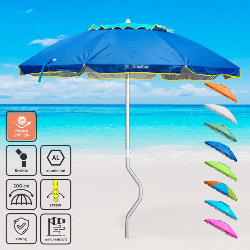 Sonnen Strandschirm Girafacile Aluminium uv Schutz Angeln 200 cm Afrodite Modell Sonnen Strandschirm Girafacile Aluminium uv Schutz Angeln 200 cm Afrodite Modell