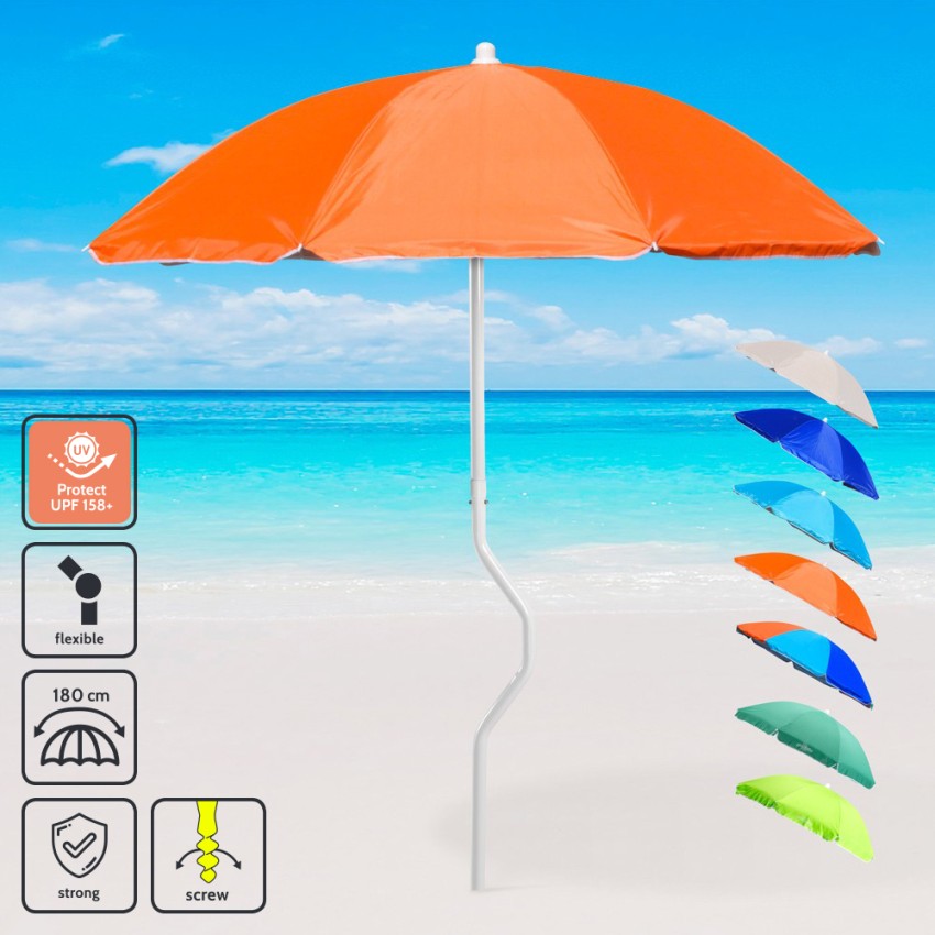 Strand-Sonnenschirm windfest UV-Schutz 180 cm Girafacile Prometeo Modell