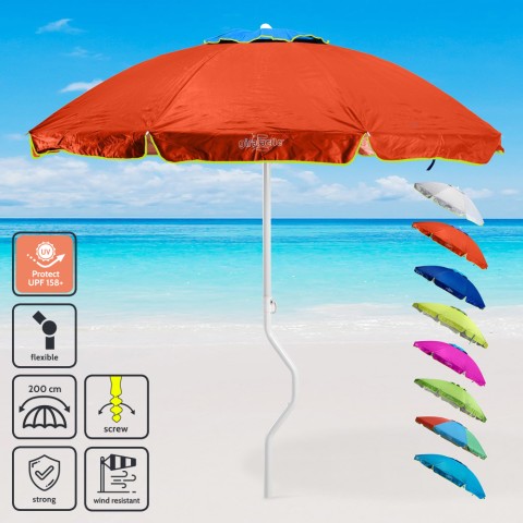 Parasol de plage léger visser protection uv GiraFacile 200 cm Ermes Promotion