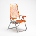 Sedia sdraio giardino pieghevole a corda Spaghetti arancione II scelta Promozione