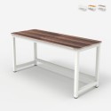 Scrivania ufficio rettangolare 120x60cm legno metallo moderno bianco Bridgewhite 120 Promozione
