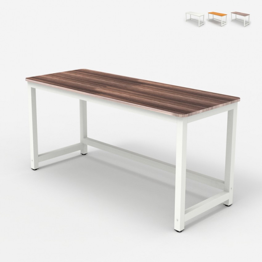 Bureau rectangulaire bois 120x60cm design blanc moderne Bridgewhite 120 Promotion Bureau rectangulaire bois 120x60cm design blanc moderne Bridgewhite 120 Promotion