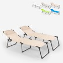2er Set Liegestühle Strandliegen Sonnenliegen aus Aluminium für Strand und Garten Mauritius Sales