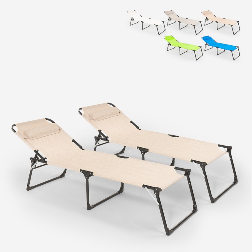2er Set Liegestühle Strandliegen Sonnenliegen aus Aluminium für Strand und Garten Mauritius Sales 2er Set Liegestühle Strandliegen Sonnenliegen aus Aluminium für Strand und Garten Mauritius Sales