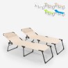 2er Set Liegestühle Strandliegen Sonnenliegen aus Aluminium für Strand und Garten Mauritius Sales