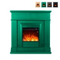Camino elettrico con cornice in legno stufa basso consumo 1500W Lipari Saldi