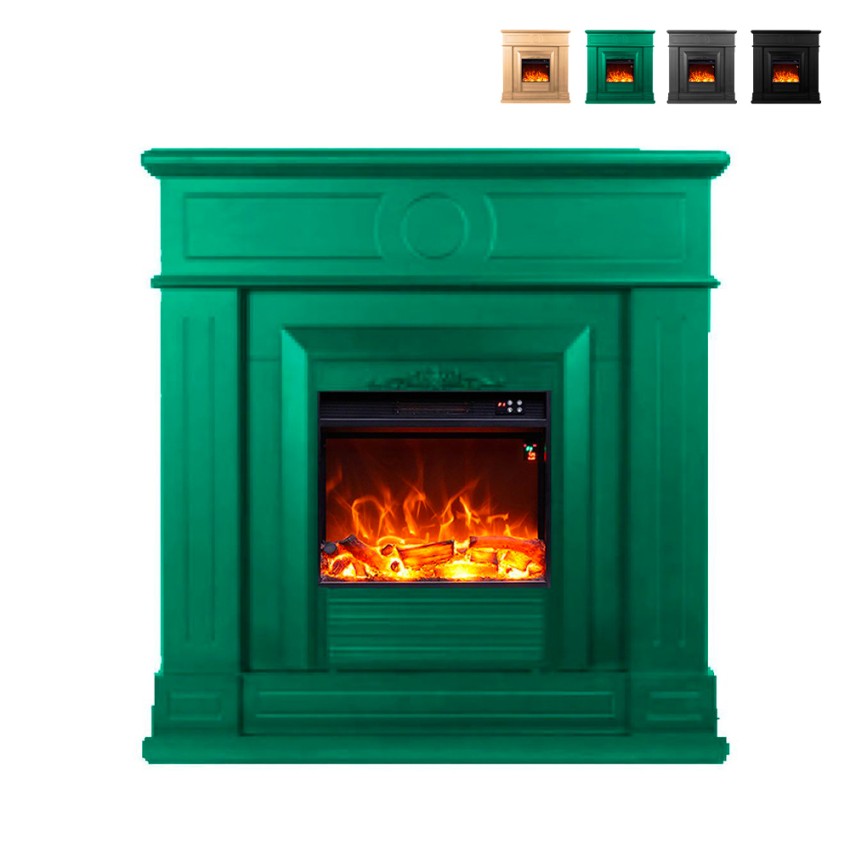 Camino elettrico con cornice in legno stufa basso consumo 1500W Lipari Saldi Camino elettrico con cornice in legno stufa basso consumo 1500W Lipari Saldi