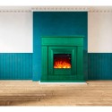 Camino elettrico con cornice in legno stufa basso consumo 1500W Lipari Prezzo