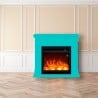 Camino elettrico stufa con cornice in legno basso consumo Pienza Stock