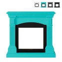 Cornice classica in legno per camino elettrico a pavimento Cetona Sur Offerta