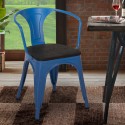 chaises design industriel en bois et métal de style cuisines de bar steel wood arm Modèle