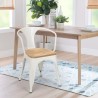 sedie stile design industriale bar cucina steel wood arm light Vendita