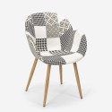 2 x Sedia poltrona design patchwork nordico salotto cucina studio Finch 6 II scelta Promozione