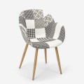 2 x Sedia poltrona design patchwork nordico salotto cucina studio Finch 6 II scelta Promozione