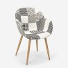 2 x Sedia poltrona design patchwork nordico salotto cucina studio Finch 6 II scelta Promozione