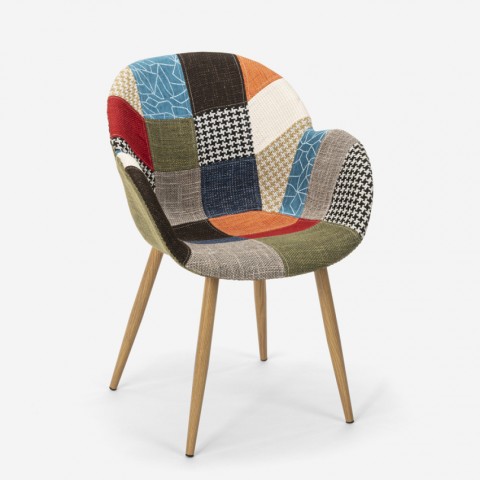 copy of Chaise de cuisine salon design nordique patchwork Finch Promotion