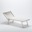 Lettino prendisole sdraio spiaggia mare alluminio textilene Italia Sun bianco II scelta Promozione