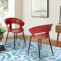 Sedia design moderno in metallo polipropilene per cucina bar ristorante Evelyn Prezzo