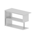 Bureau d'angle pivotant blanc pour maison et bureau avec 2 étagères Volta WH 