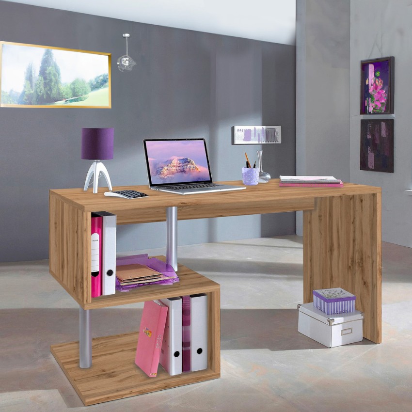 Moderner Schreibtisch für Büro und Studio, platzsparend, Holz 140x60cm Bolg WD Aktion Moderner Schreibtisch für Büro und Studio, platzsparend, Holz 140x60cm Bolg WD Aktion