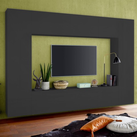 Meuble TV de salon design moderne 2 armoires placard Note Mold Promotion