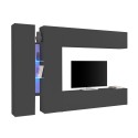 Moderne schwarze Wohnwand TV-Möbel mit 2 Schränken und 4 Regalen Note Twin Angebot