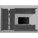 Moderne schwarze Wohnwand TV-Möbel mit 2 Schränken und 4 Regalen Note Twin Rabatte