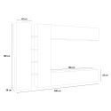 Moderne schwarze Wohnwand TV-Möbel mit 2 Schränken und 4 Regalen Note Twin Lagerbestand