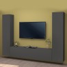 Moderne hängende Wohnwand mit 2 Schränken und TV-Möbel in Grau Vibe RT Aktion