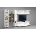Weißer wandmontierter TV-Schrank hängend 2 Schränke Bücherregal Sid WH Rabatte