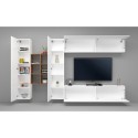 Weißer wandmontierter TV-Schrank hängend 2 Schränke Bücherregal Sid WH Sales