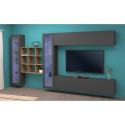 Moderner Wand-TV-Schrank Bücherregal 2 Vitrinen Eron RT Sales