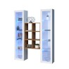 Parete attrezzata soggiorno 2 vetrine bianche libreria in legno Kesia WH Offerta