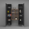 Modernes Holz Bücherregal Schrankwand 2 Schränke Wohnzimmer Gemy RT Rabatte