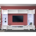 Weißes Wohnwandsystem TV-Ständer 2 Hängeschränke Sultan WH Sales