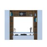 Parete attrezzata bianca legno mobile porta TV armadi libreria Arkel WH Sconti