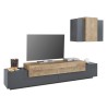 Moderner wandmontierter TV-Ständer aus schwarzem Holz Stady AP Angebot