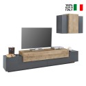 Moderner wandmontierter TV-Ständer aus schwarzem Holz Stady AP Verkauf