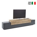 Moderne Design TV-Bank 240cm grau und Holz Corona Low Hound Verkauf