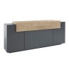 Sideboard für Wohnzimmer Anrichte schwarz und Holz 200cm 4 Fächer Corona Side Hound Angebot