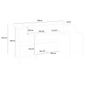 Moderne weiße Sideboard Anrichte für die Küche  200cm 4 Fächer Corona Side Lacq Auswahl