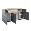 Buffet de salon moderne 3 placards 160cm noir et bois Corona Side Hound Remises