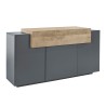 Modernes Sideboard mit 3 Fächern 160cm schwarz aus Holz fürs Wohnzimmer Corona Side Hound Angebot