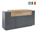 Buffet de salon moderne 3 placards 160cm noir et bois Corona Side Hound Vente