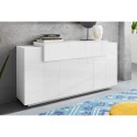 Buffet cuisine et salon blanc moderne design 160cm 3 placards Corona Side Lacq Catalogue