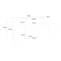 Buffet cuisine et salon blanc moderne design 160cm 3 placards Corona Side Lacq Caractéristiques