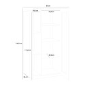 Vitrine für Wohnzimmer in weiß in modernem Design 80x120cm Corona Lacq Lagerbestand