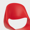 4 x Sedie Cucina Bar Polipropilene Legno Design Scandinavo Conchiglia Shell rosso II scelta Saldi