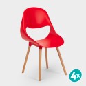 copy of Stühle für Küche und Bar Polypropylen Holz Modernes Design Shell Aktion