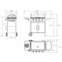 Barbecue a gas in acciaio inox con 4+1 bruciatori e griglia Ayrshire Scelta